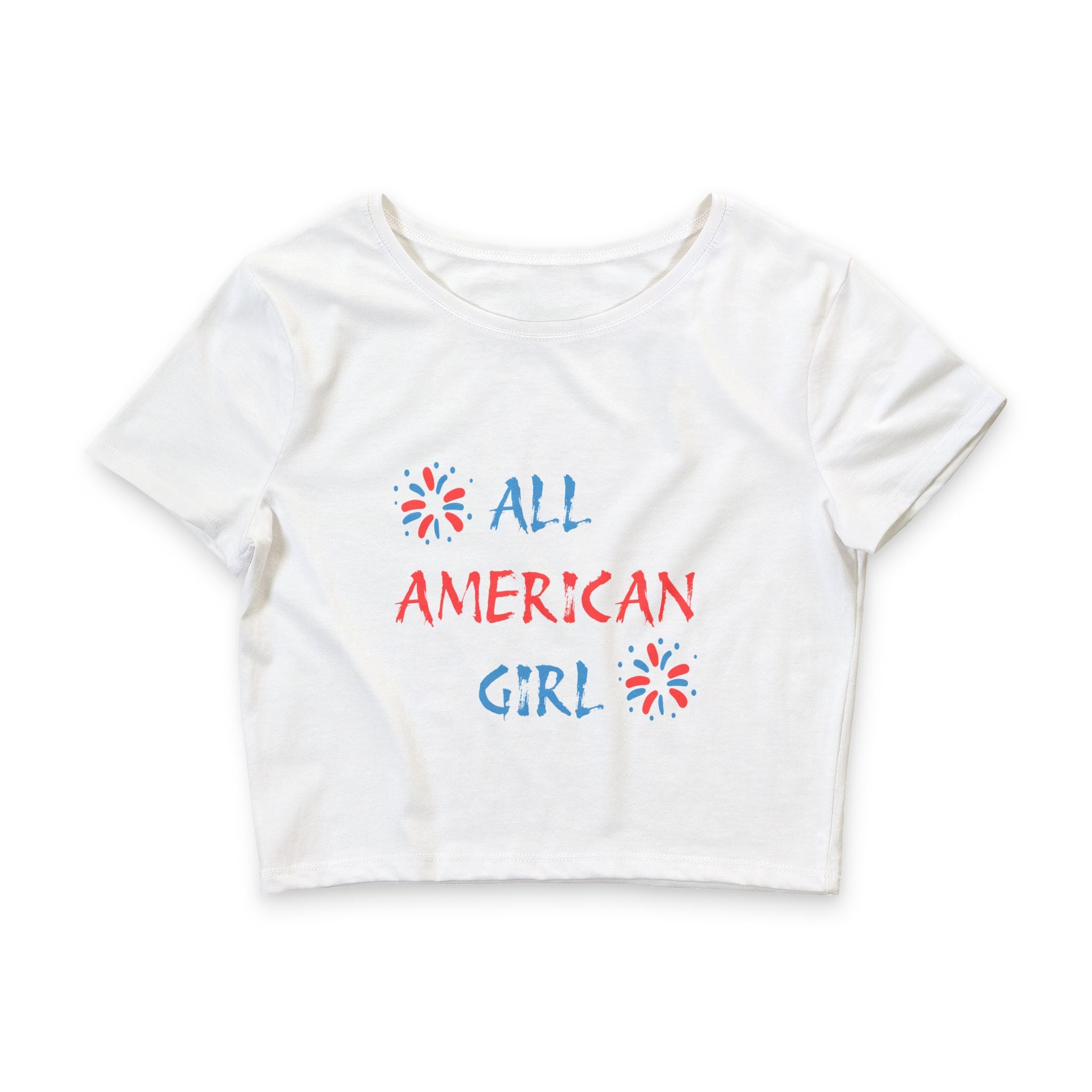 All American Girl Crop Tee — Patriotic Fourth of July Women's Shirt