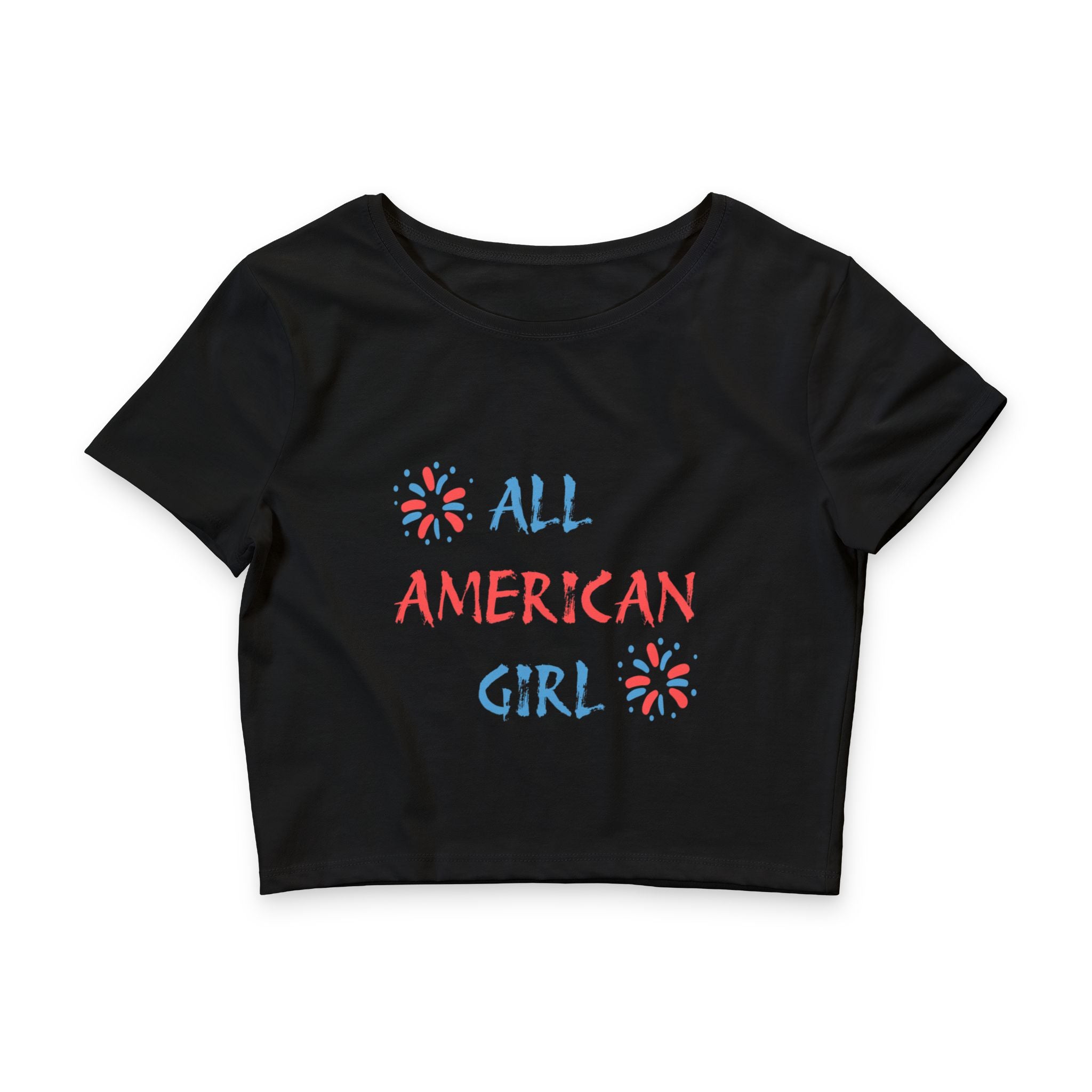 All American Girl Crop Tee — Patriotic Fourth of July Women's Shirt