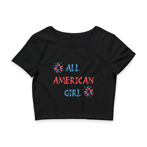 All American Girl Crop Tee — Patriotic Fourth of July Women's Shirt
