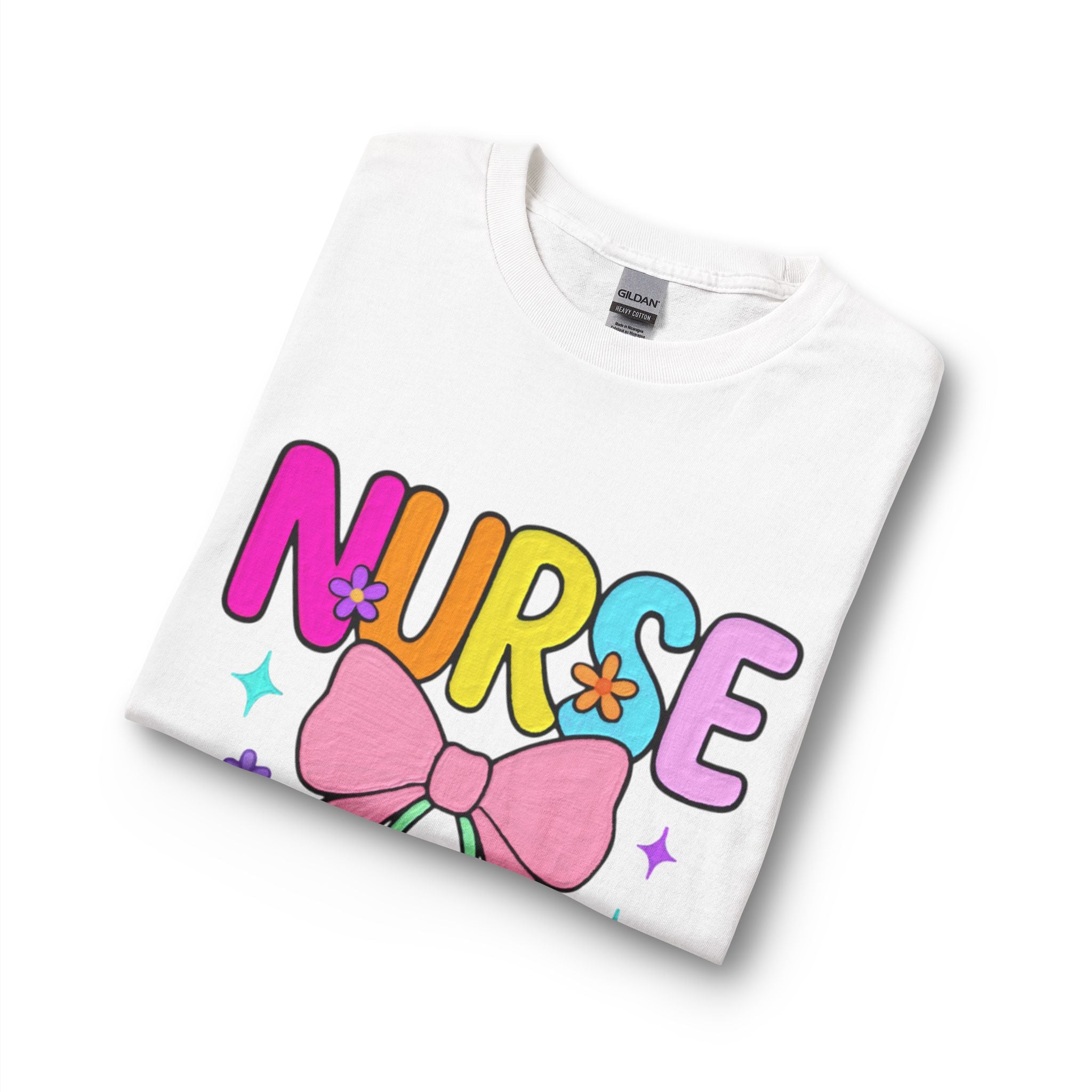 Nurse Long Sleeve T-Shirt — Cute Pastel Stethoscope & Bow Nurse Tee