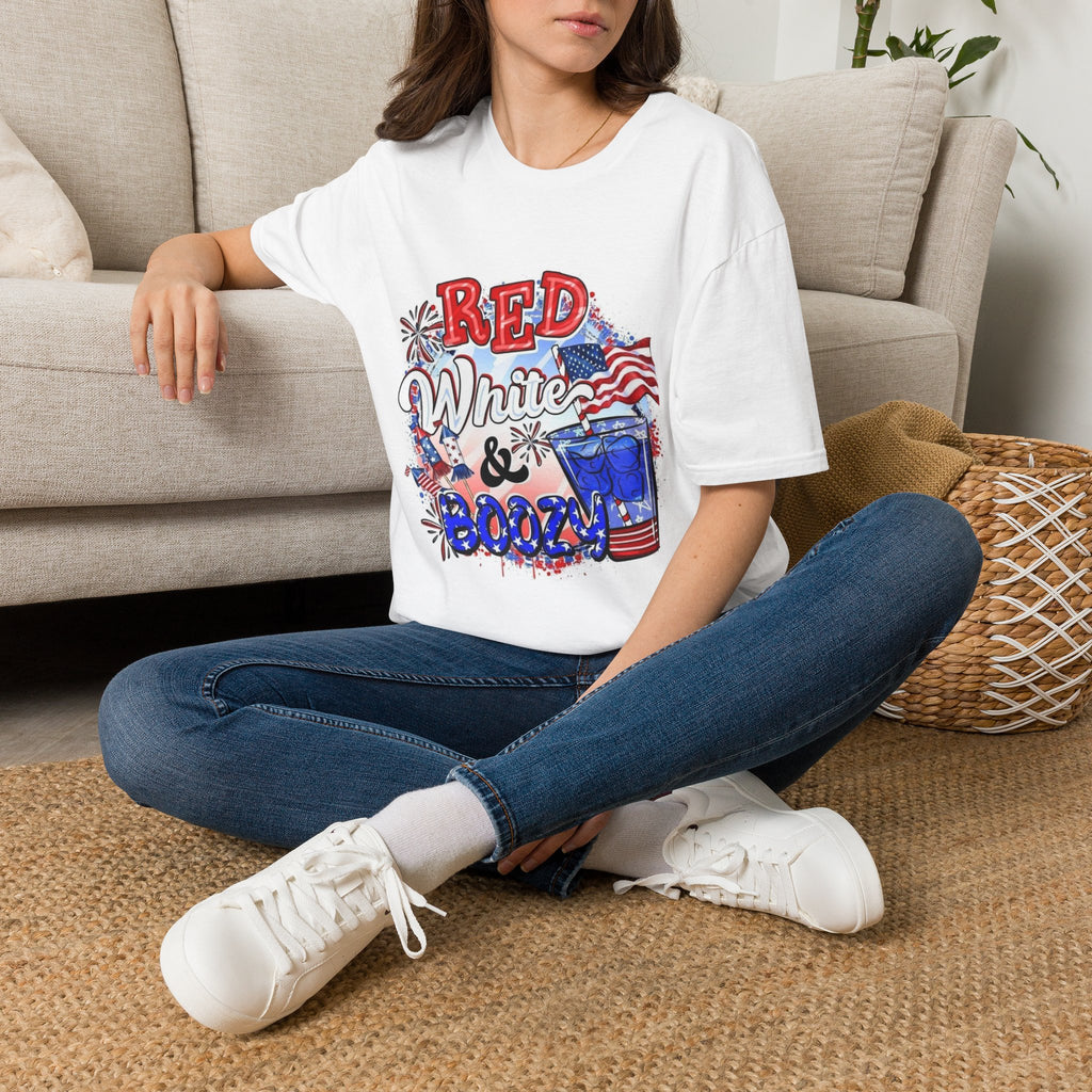 Patriotic "Red White & Booze" T-Shirt - 4th of July Party Tee