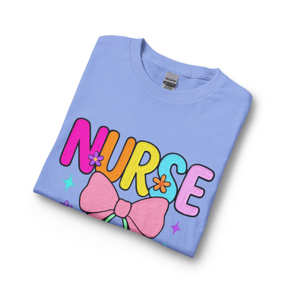 Nurse Long Sleeve T-Shirt — Cute Pastel Stethoscope & Bow Nurse Tee