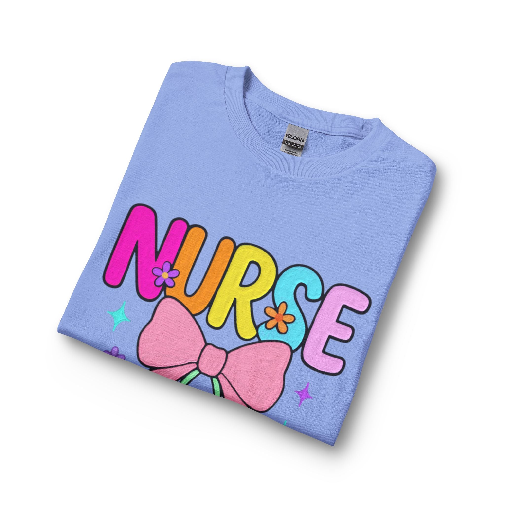 Nurse Long Sleeve T-Shirt — Cute Pastel Stethoscope & Bow Nurse Tee