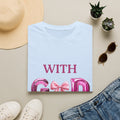 With God T‑Shirt — Pink Balloon Letter Faith Tee