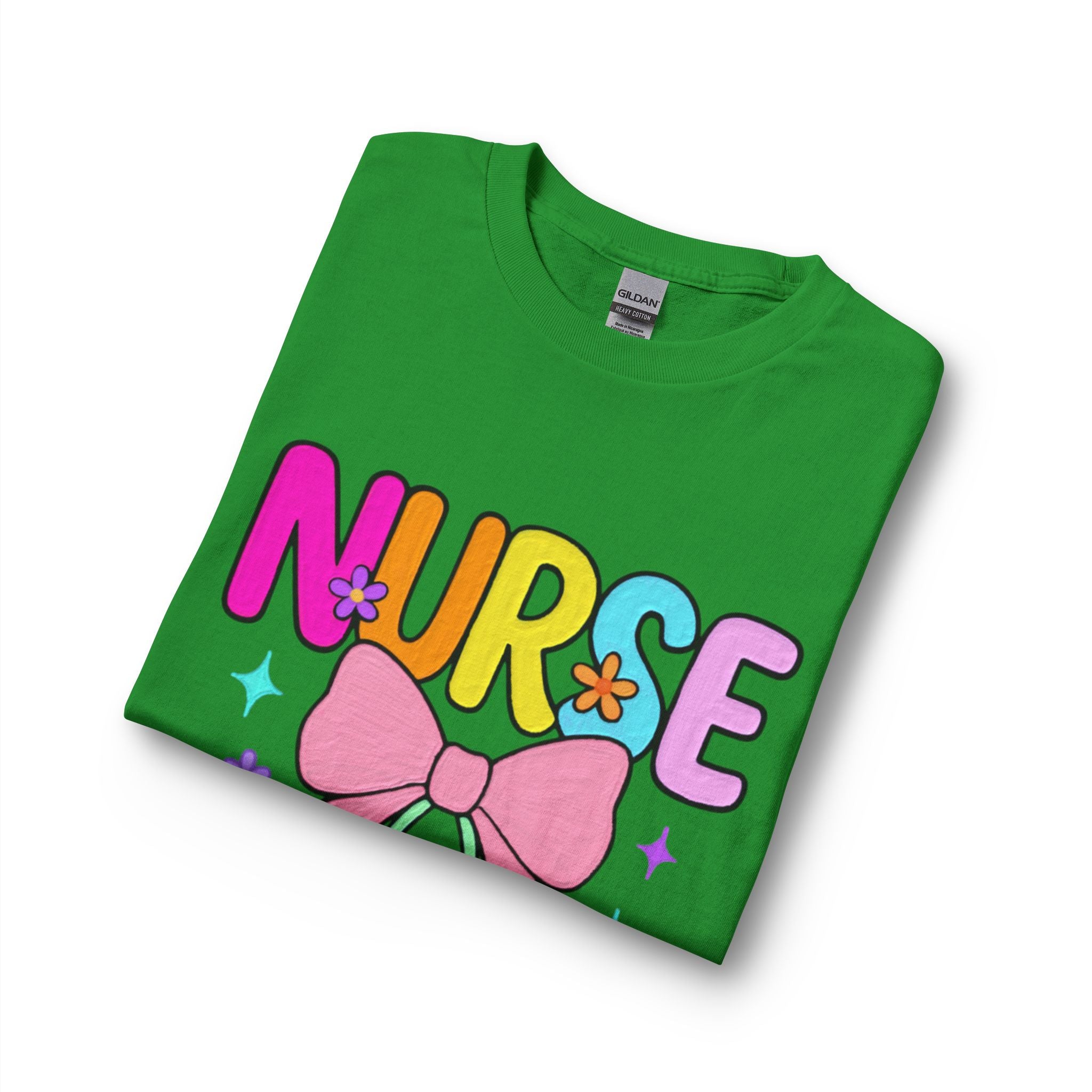 Nurse Long Sleeve T-Shirt — Cute Pastel Stethoscope & Bow Nurse Tee