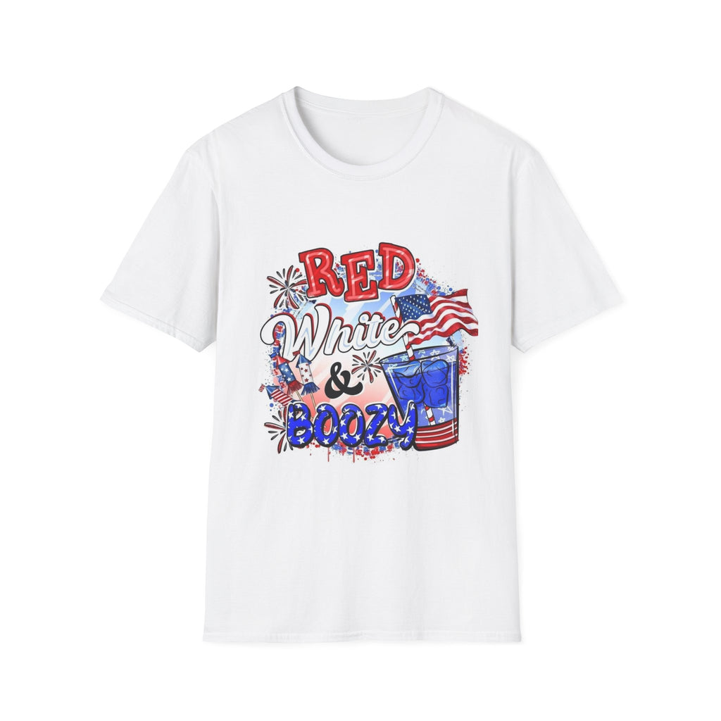Patriotic "Red White & Booze" T-Shirt - 4th of July Party Tee