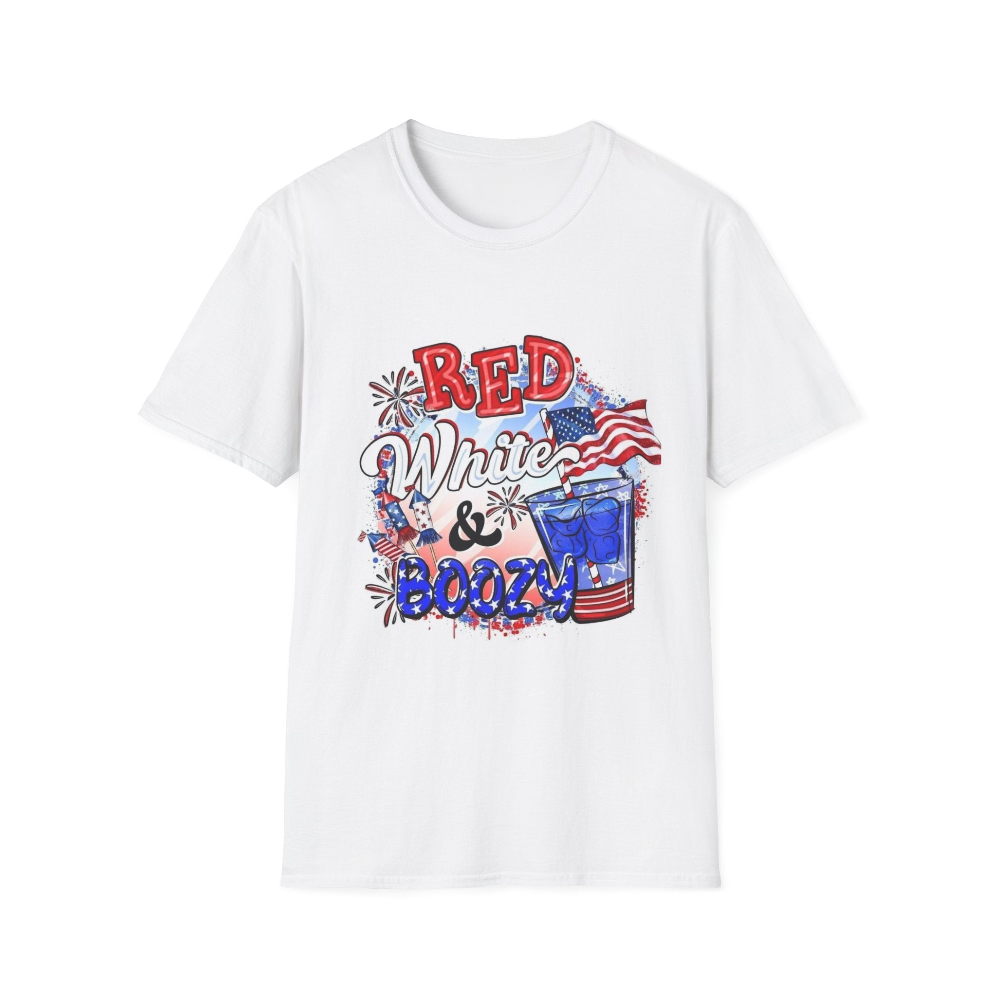 Patriotic "Red White & Booze" T-Shirt - 4th of July Party Tee